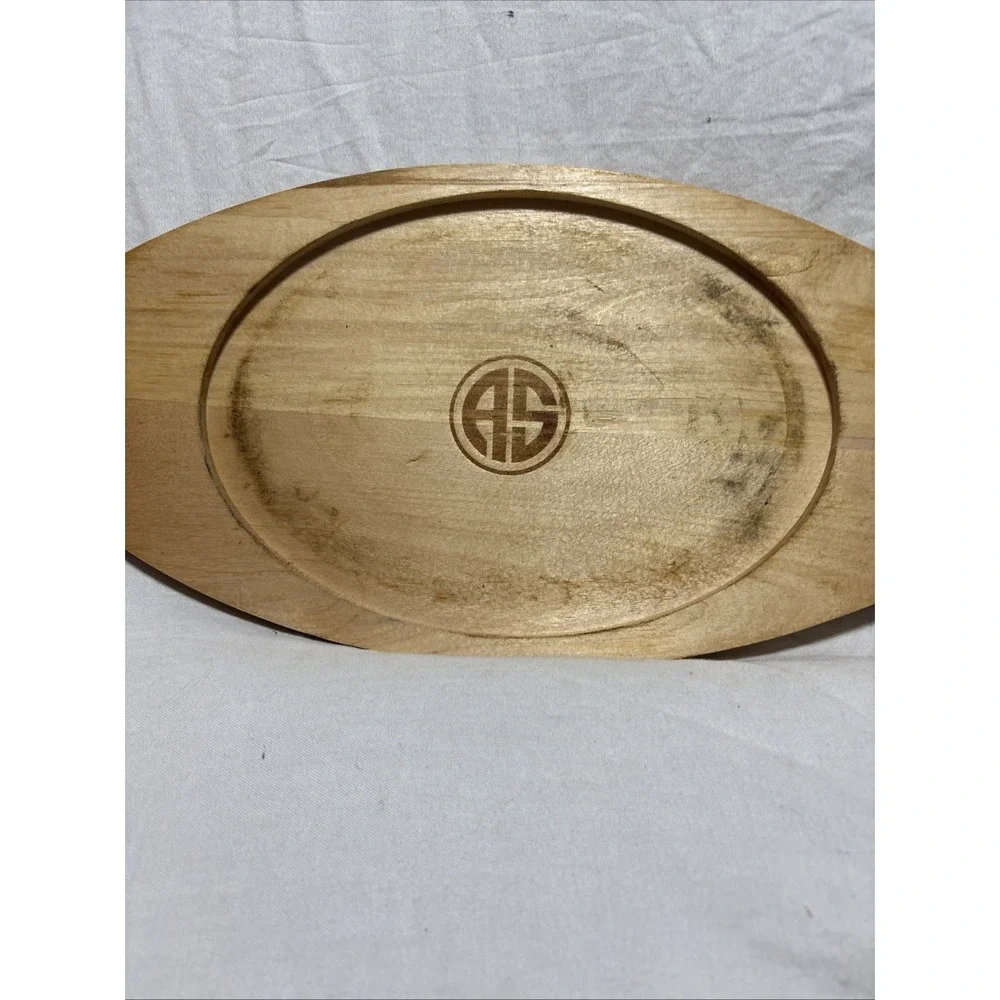 Cast Iron Fajita Platter with Hardwood Base and Handle Cover